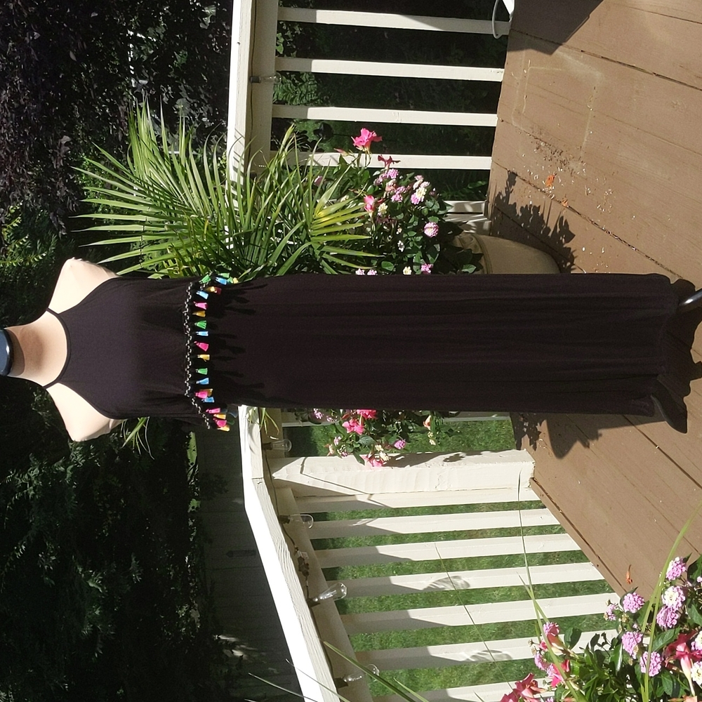 Bellamie Tassel Accent Maxi Dress, M, NWOT